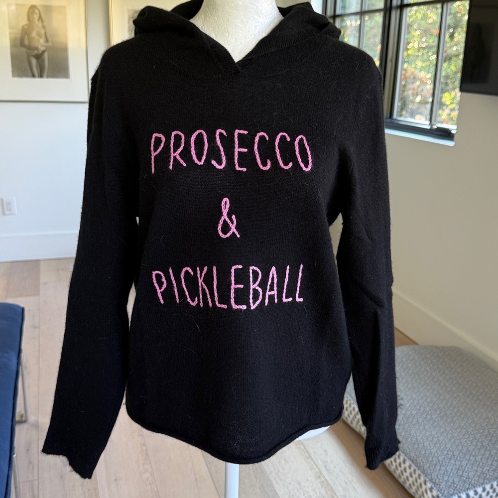 Golden Sun pickleball  Sweater with Pink Accents